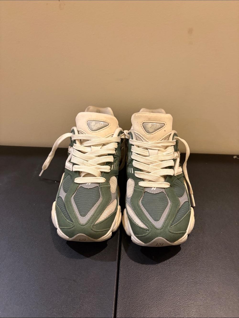 New Balance Kids Sneakers in Green and Cream